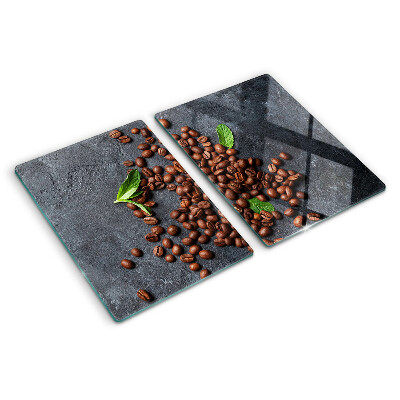 Planche à découper en verre Grains de café sur fond de pierre