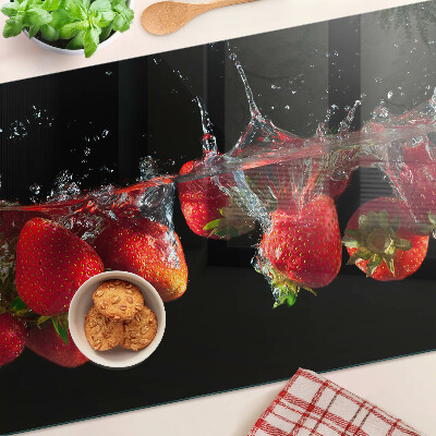Planche à découper verre Fraises à l'eau