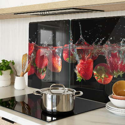 Planche à découper verre Fraises à l'eau