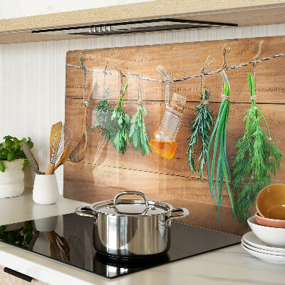 Planche à découper en verre Les herbes dans la cuisine