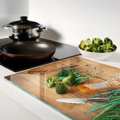 Planche à découper en verre Les herbes dans la cuisine