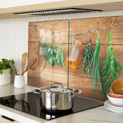Planche à découper en verre Les herbes dans la cuisine