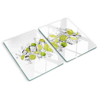 Planche à découper en verre Citrons et glace