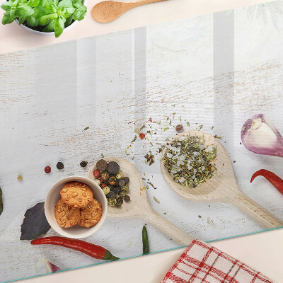 Planche à découper en verre Épices et herbes