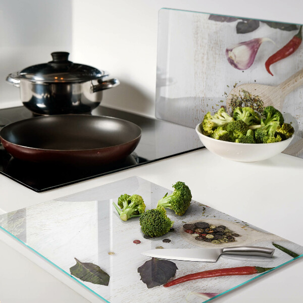 Planche à découper en verre Épices et herbes