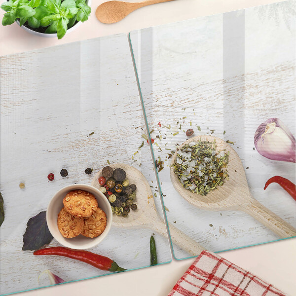 Planche à découper en verre Épices et herbes