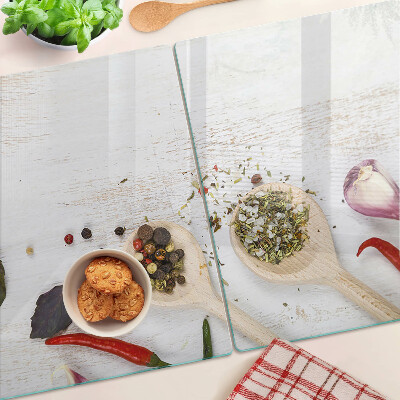 Planche à découper en verre Épices et herbes
