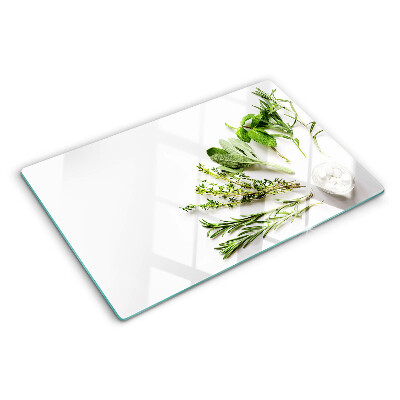 Planche à découper verre herbes de cuisine