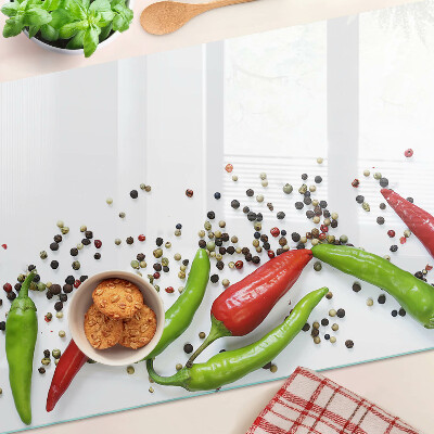 Planche à découper verre Paprika et poivre