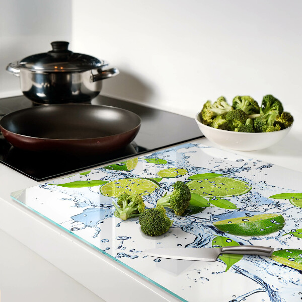 Planche à découper verre Citrons dans l'eau