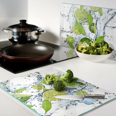 Planche à découper verre Citrons dans l'eau