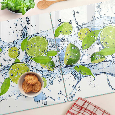 Planche à découper verre Citrons dans l'eau