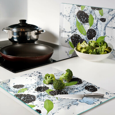 Planche à découper en verre Fruits dans l'eau