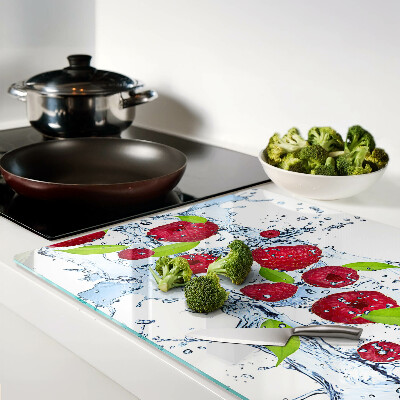 Planche à découper verre Fruits dans l'eau