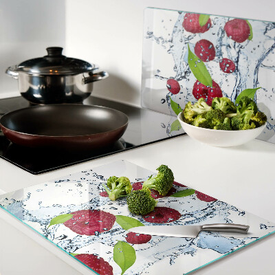 Planche à découper verre Fruits dans l'eau