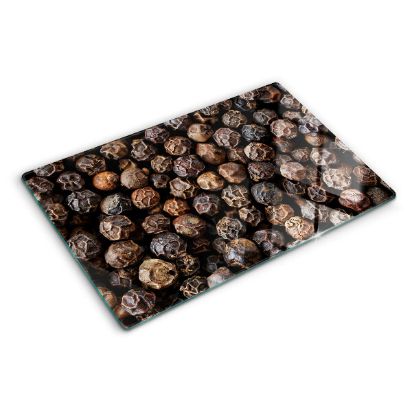 Planche à découper verre grains de poivre