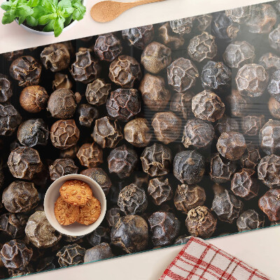 Planche à découper verre grains de poivre