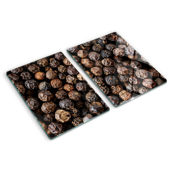 Planche à découper verre grains de poivre
