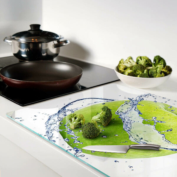Planche à découper verre Pomme dans l'eau