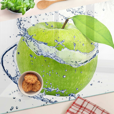 Planche à découper verre Pomme dans l'eau