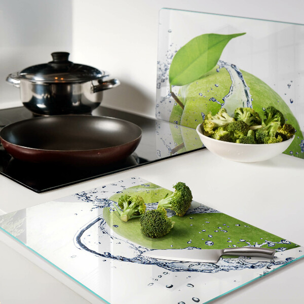 Planche à découper verre Pomme dans l'eau