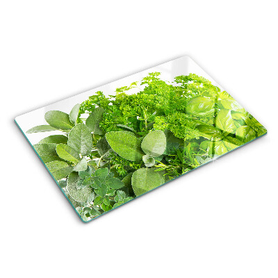 Planche à découper en verre Herbes vertes et feuilles