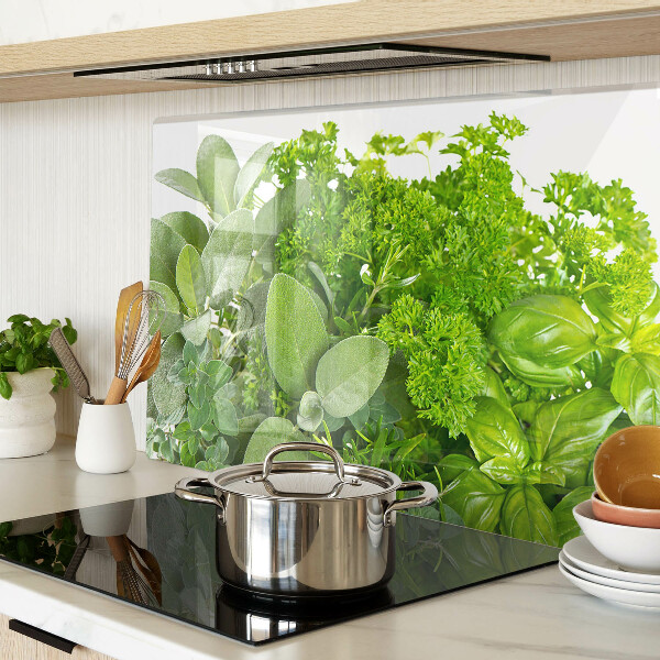 Planche à découper en verre Herbes vertes et feuilles