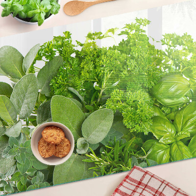 Planche à découper en verre Herbes vertes et feuilles
