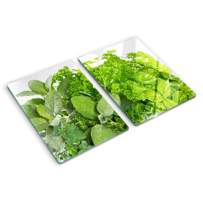 Planche à découper en verre Herbes vertes et feuilles
