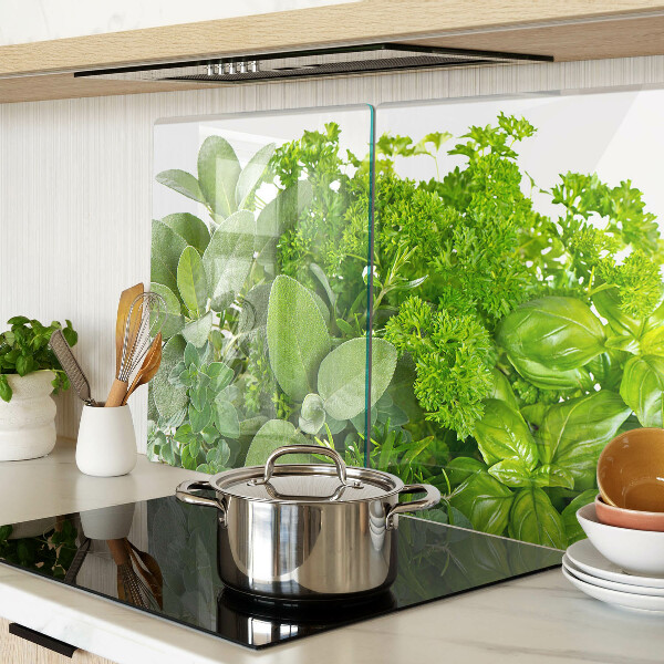 Planche à découper en verre Herbes vertes et feuilles