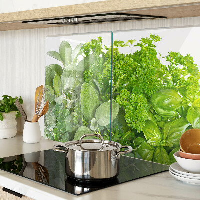 Planche à découper en verre Herbes vertes et feuilles