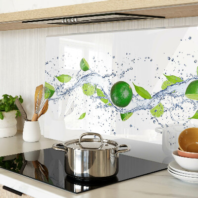 Planche à découper en verre Citrons et eau de feuilles