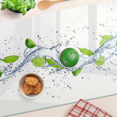Planche à découper en verre Citrons et eau de feuilles