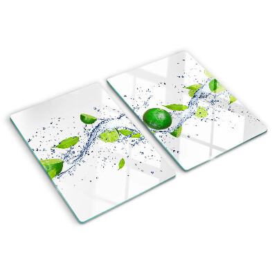 Planche à découper en verre Citrons et eau de feuilles