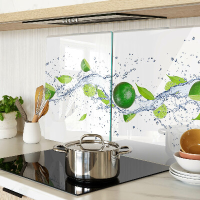 Planche à découper en verre Citrons et eau de feuilles