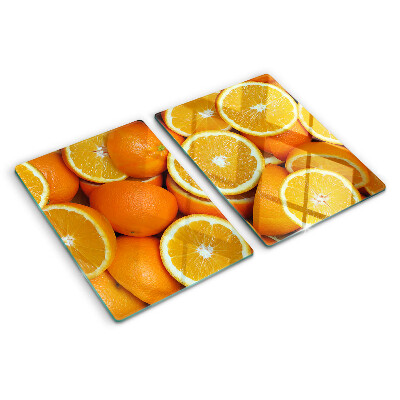 Planche à découper verre oranges tranchées