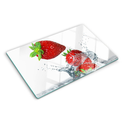 Planche à découper en verre Fraises à l'eau