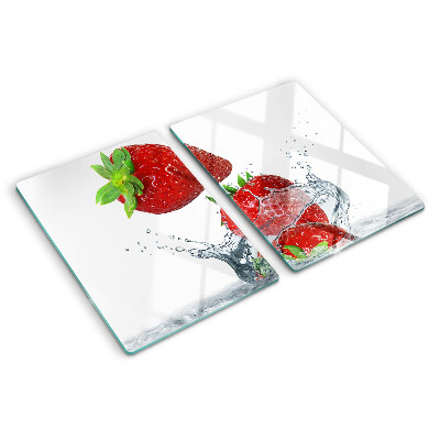 Planche à découper en verre Fraises à l'eau