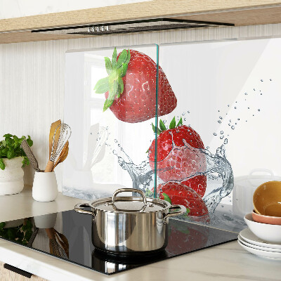 Planche à découper en verre Fraises à l'eau