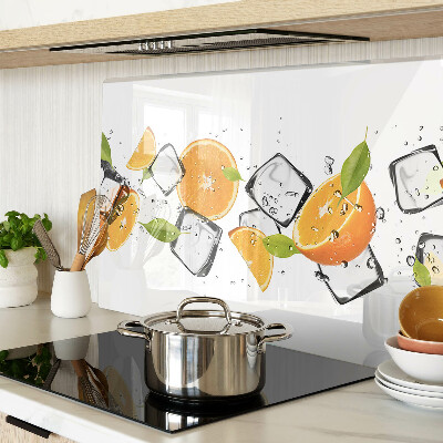 Planche à découper verre Agrumes avec glace