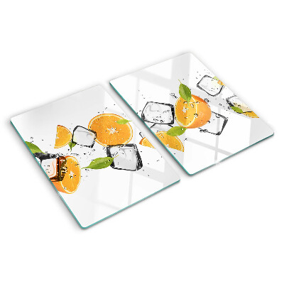 Planche à découper verre Agrumes avec glace