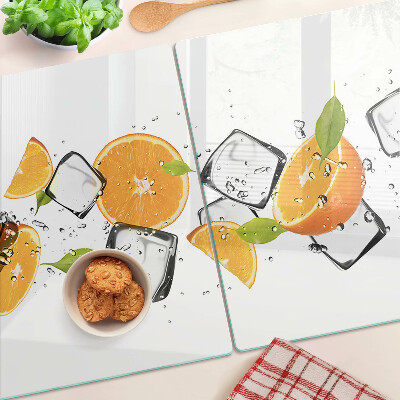 Planche à découper verre Agrumes avec glace