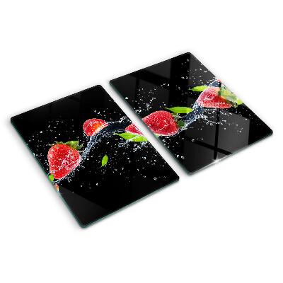 Planche à découper verre Fraises à l'eau