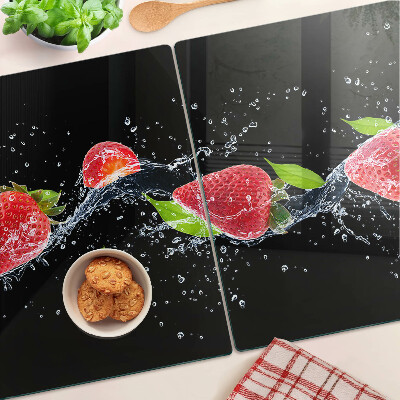 Planche à découper verre Fraises à l'eau