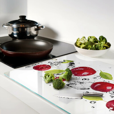 Planche à découper en verre Pommes rouges avec de la glace