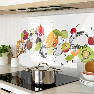 Planche à découper verre Fruits avec glace