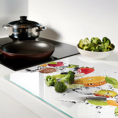 Planche à découper verre Fruits avec glace