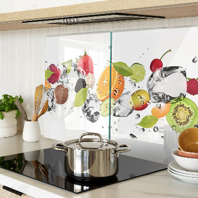 Planche à découper verre Fruits avec glace