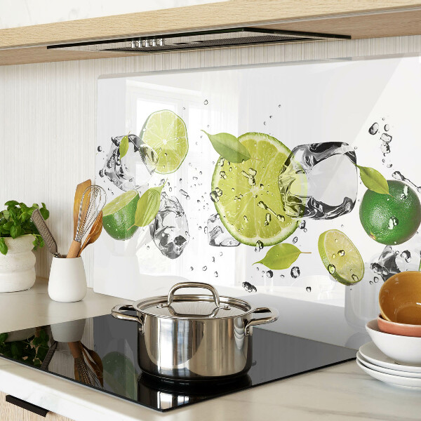 Planche à découper en verre Citrons et glace dans l'eau