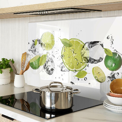 Planche à découper en verre Citrons et glace dans l'eau